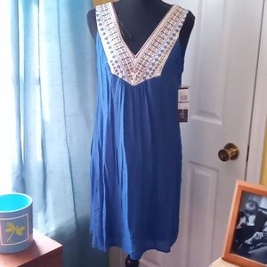 Luxology dress in women's size small Cobalt blue embroidered, sequins, beads
